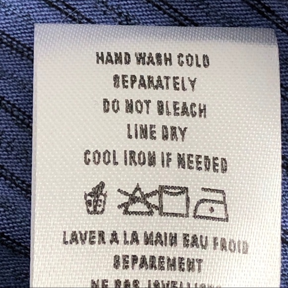 Everleigh Stripped Blue Cropped Tie Top S NWT - Picture 7 of 10